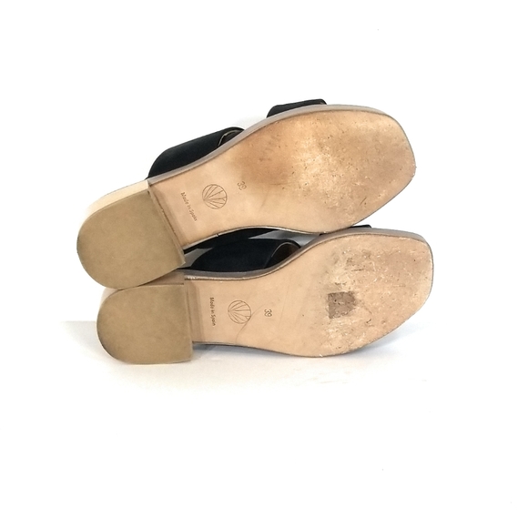 COCLICO Tate Black Leather Strappy Sandals in Smog Rock Block Heels Size 9 - Picture 11 of 11